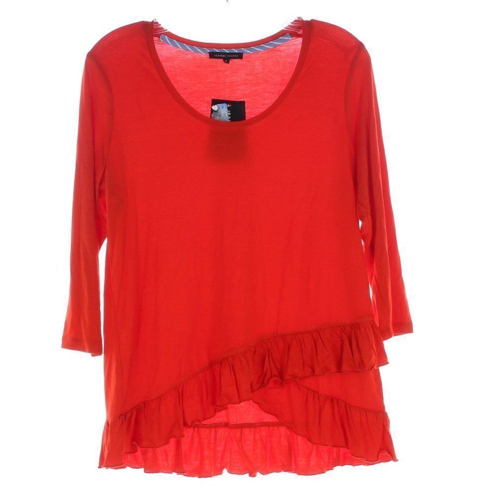 Jeanne Pierre Racer Red Shirt Top NWT